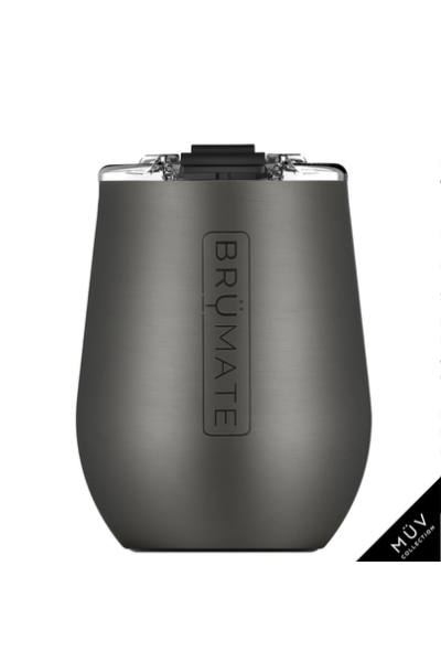 UNCORK'D WINE GLASS by BruMate | Black Stainless