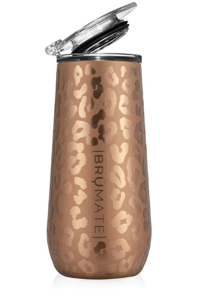 CHAMPAGNE FLUTE by BruMate | Gold Leopard
