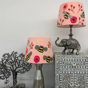 Tapered Lampshade Bumble Bee | Pale Pink / Multi