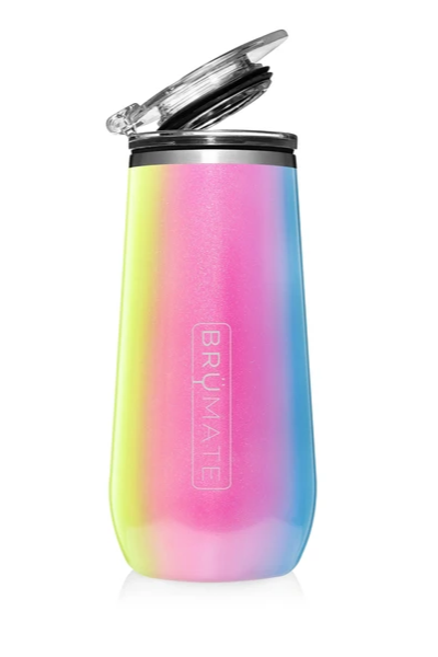 CHAMPAGNE FLUTE by BruMate | Glitter Rainbow