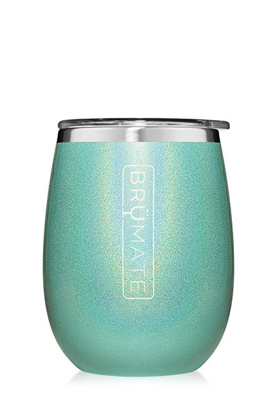 UNCORK'D WINE GLASS by BruMate | Glitter Aqua