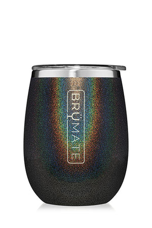 UNCORK'D WINE GLASS by BruMate | Glitter Charcoal
