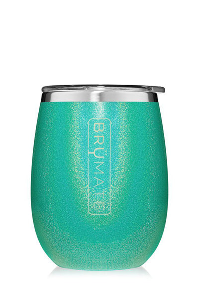 UNCORK'D WINE GLASS by BruMate | Glitter Peacock