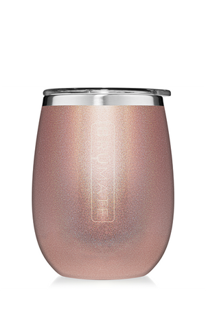 UNCORK'D WINE GLASS by BruMate | Glitter Rose Gold